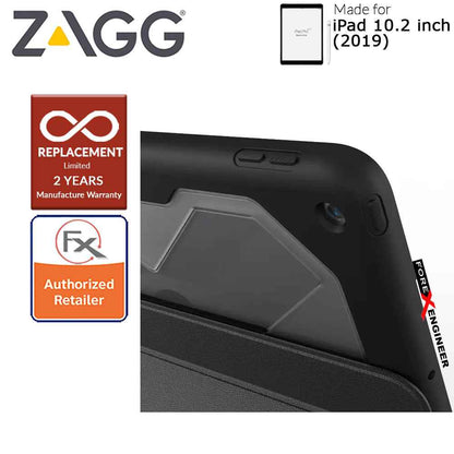 ZAGG Rugged Messenger Case for iPad 10.2 inch ( 7th - 8th - 9th Gen ) ( 2019 - 2021 ) with The snap-on screen protector ( Black ) ( Barcode : 840056113213 )