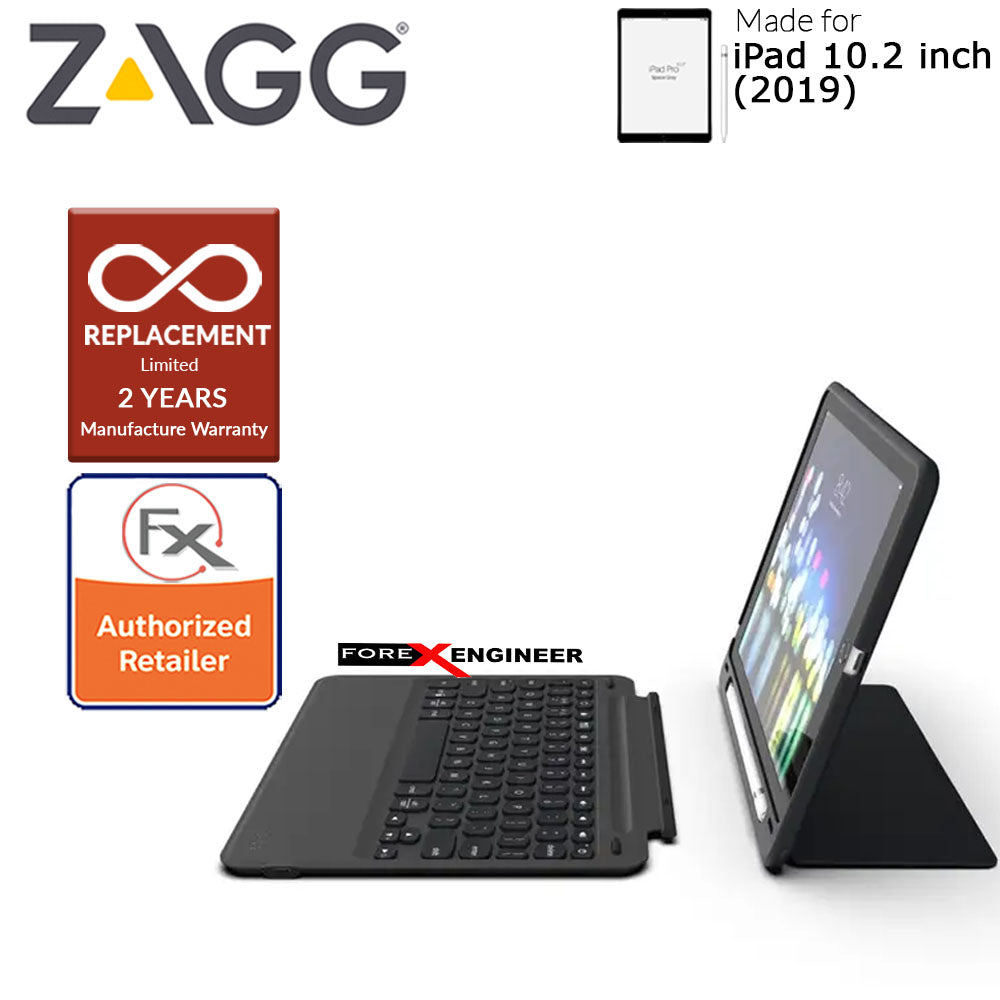 [RACKV2_CLEARANCE] Zagg Keyboard Slim Book Go for iPad 10.2 inch ( 7th - 8th - 9th Gen ) ( 2019 -2021 )  - Ultra Slim Keyboard and Detachable Case ( Barcode : 840056114333 )