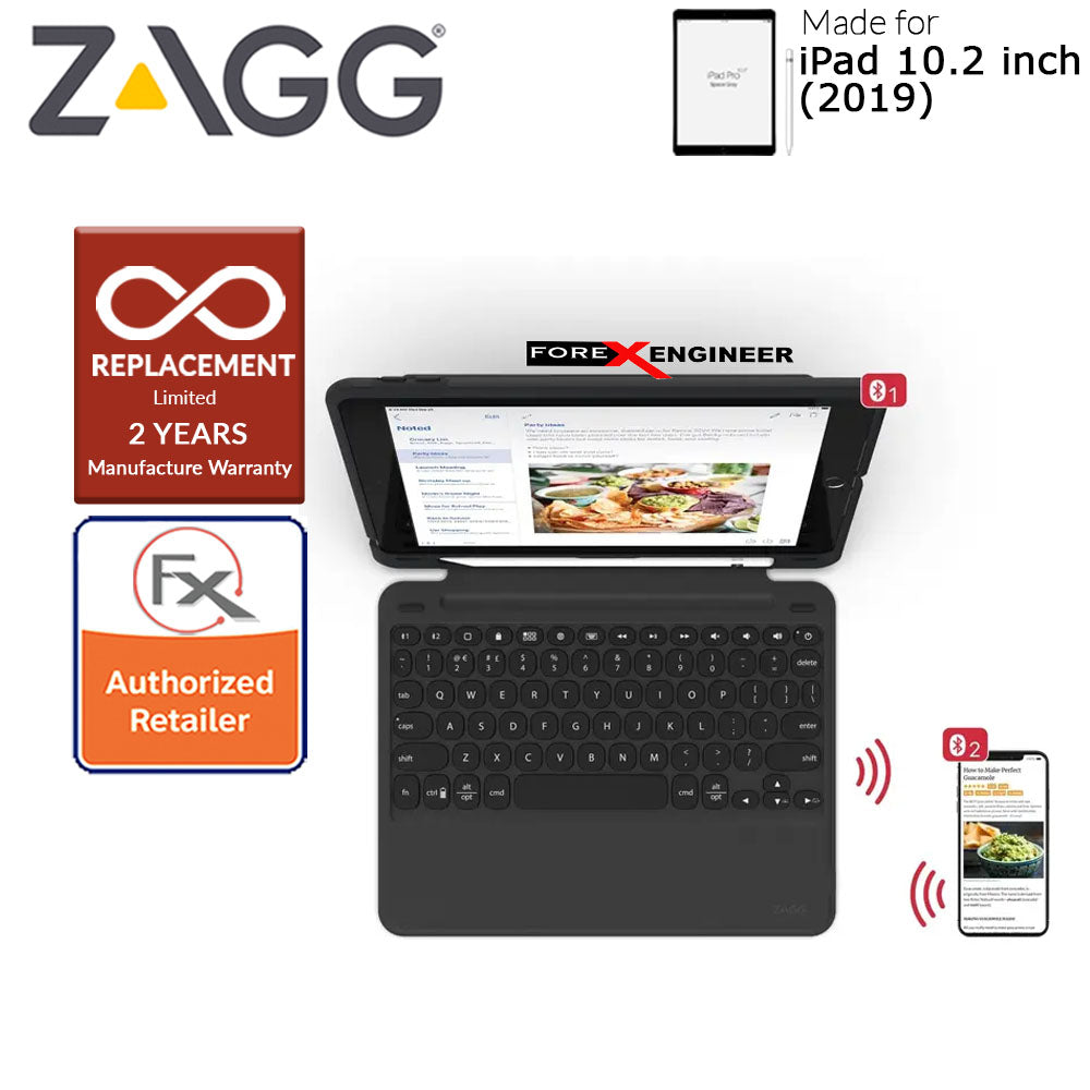 [RACKV2_CLEARANCE] Zagg Keyboard Slim Book Go for iPad 10.2 inch ( 7th - 8th - 9th Gen ) ( 2019 -2021 )  - Ultra Slim Keyboard and Detachable Case ( Barcode : 840056114333 )