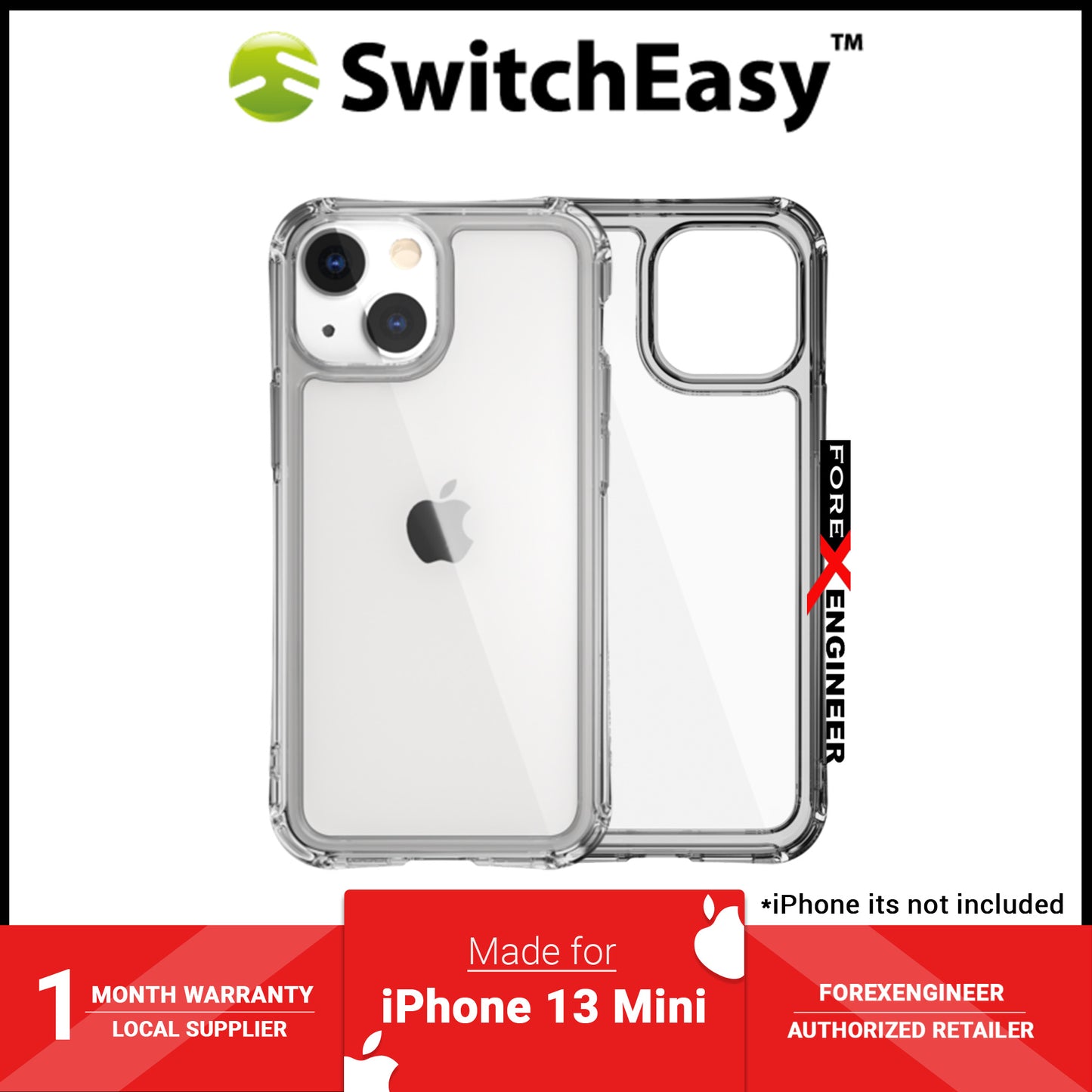 SwitchEasy Alos for iPhone 13 Mini 5.4" 5G - Anti-Microbial Shockproof - Clear (Barcode: 4895241101526 )