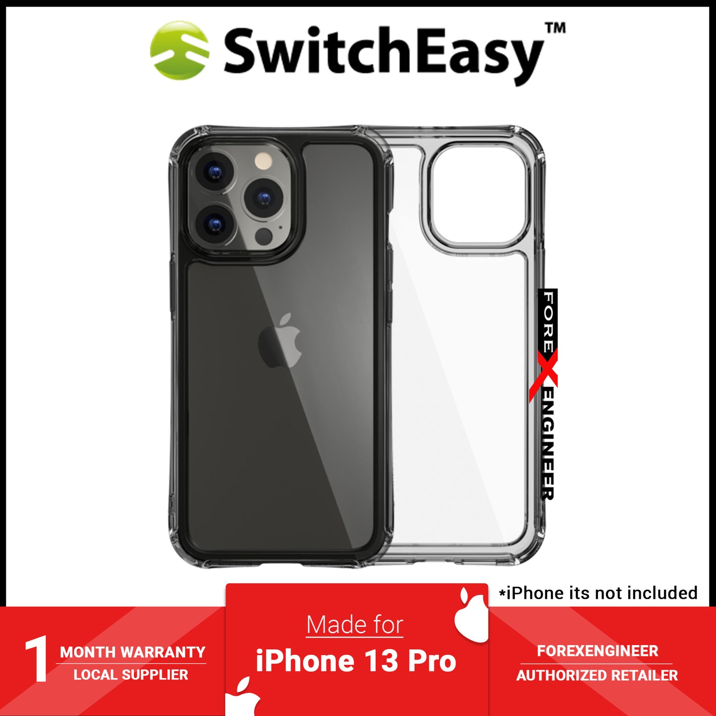 SwitchEasy Alos for iPhone 13 Pro 6.1" 5G - Anti-Microbial Shockproof - Clear (Barcode: 4895241101540 )