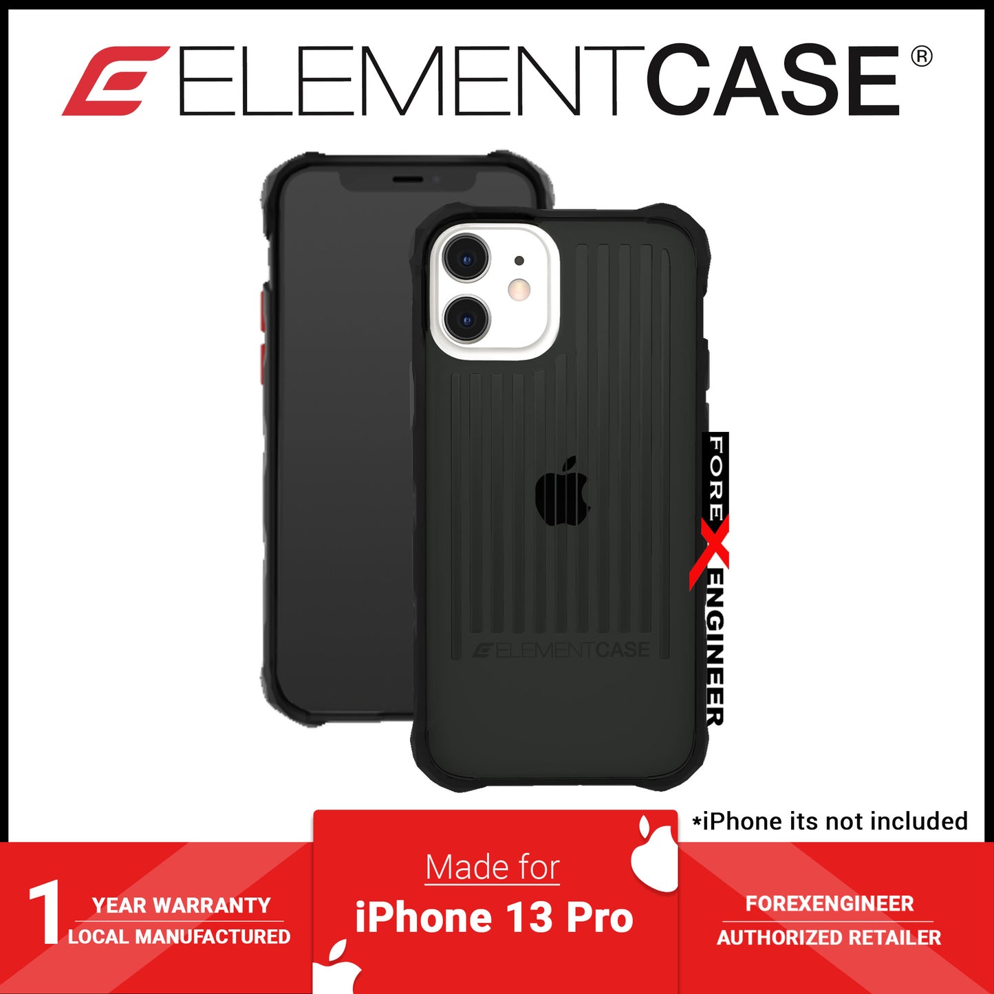 Element Case Special Ops for iPhone 13 - 13 Pro 6.1" 5G - Smoke - Black (Barcode: 810046111932 )