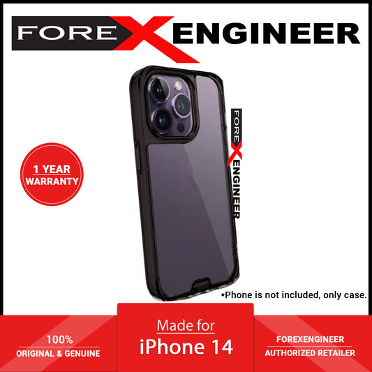 Hoda Crystal Pro Glass Case for iPhone 14 Tempered Glass Backplate Military Standard - Clear Black ( Barcode: 4711103545065 )