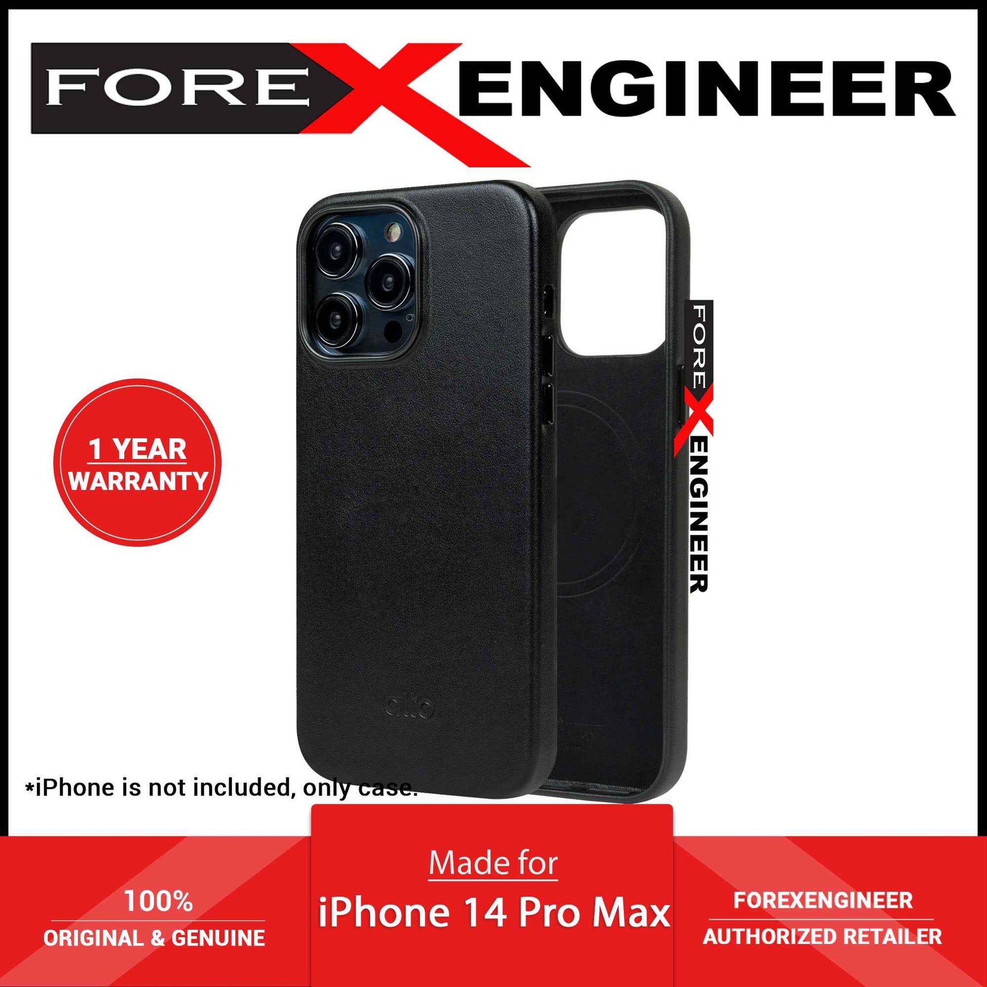 Alto Clop for iPhone 14 Pro Max - Magsafe Compatible - Italian Full Grain Aniline Leather - Raven Black (Barcode: 728028514926 )