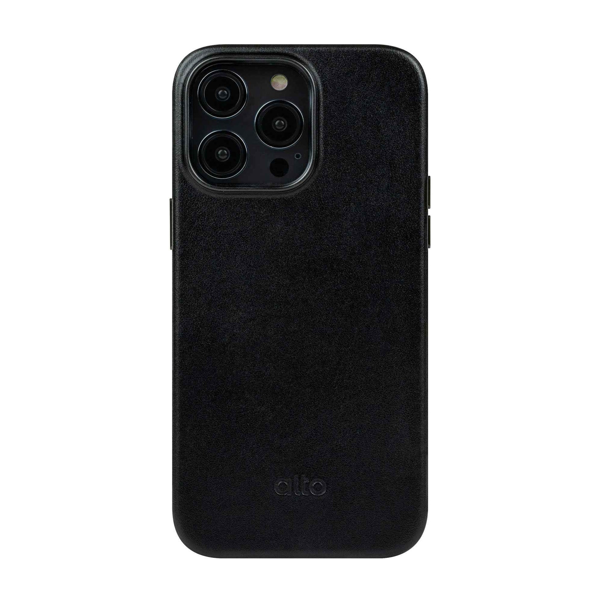 Alto Original for iPhone 14 Pro - Italian Full Grain Aniline Leather - Raven Black (Barcode: 728028514698 )