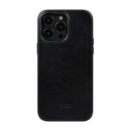 Alto Original for iPhone 14 Pro - Italian Full Grain Aniline Leather - Raven Black (Barcode: 728028514698 )