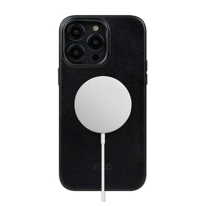 Alto Clop for iPhone 14 Pro Max - Magsafe Compatible - Italian Full Grain Aniline Leather - Raven Black (Barcode: 728028514926 )