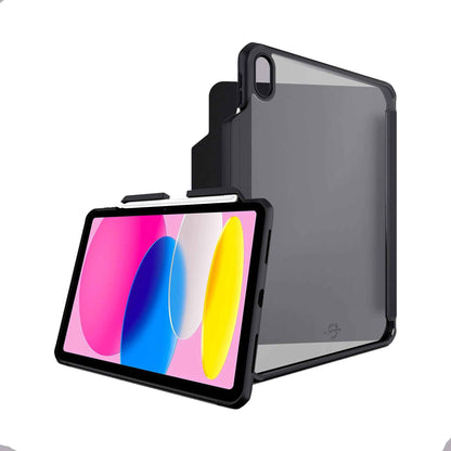 ITSKINS Hybrid R Solid Folio for iPad A16 11th Gen ( 2025 ) / iPad 10.9” 10th Gen ( 2022 ) - Drop Protection Up to 1.5m - Black (Barcode: 4894465836542 )