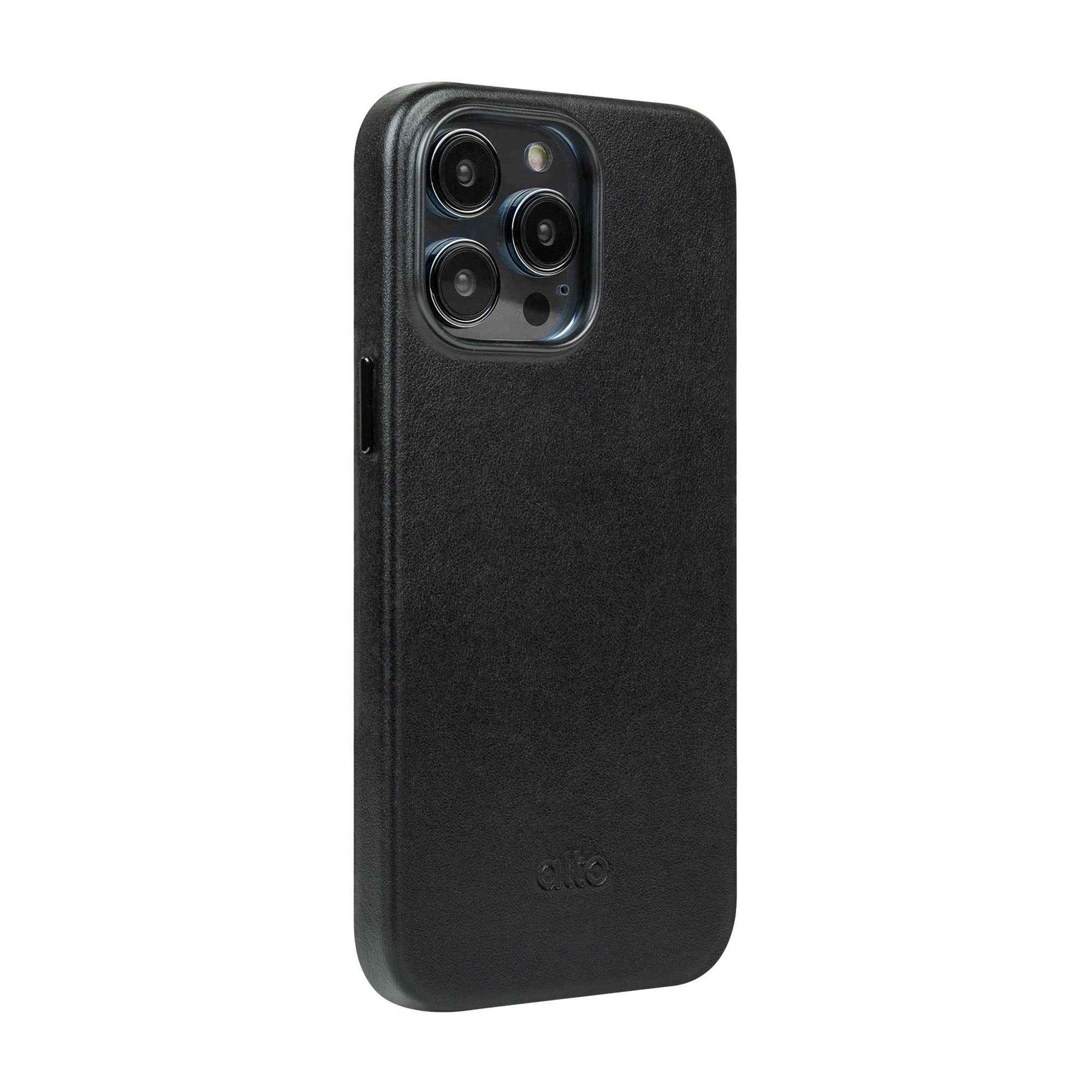 Alto Original for iPhone 14 Pro Max - Italian Full Grain Aniline Leather - Raven Black (Barcode: 728028515138 )