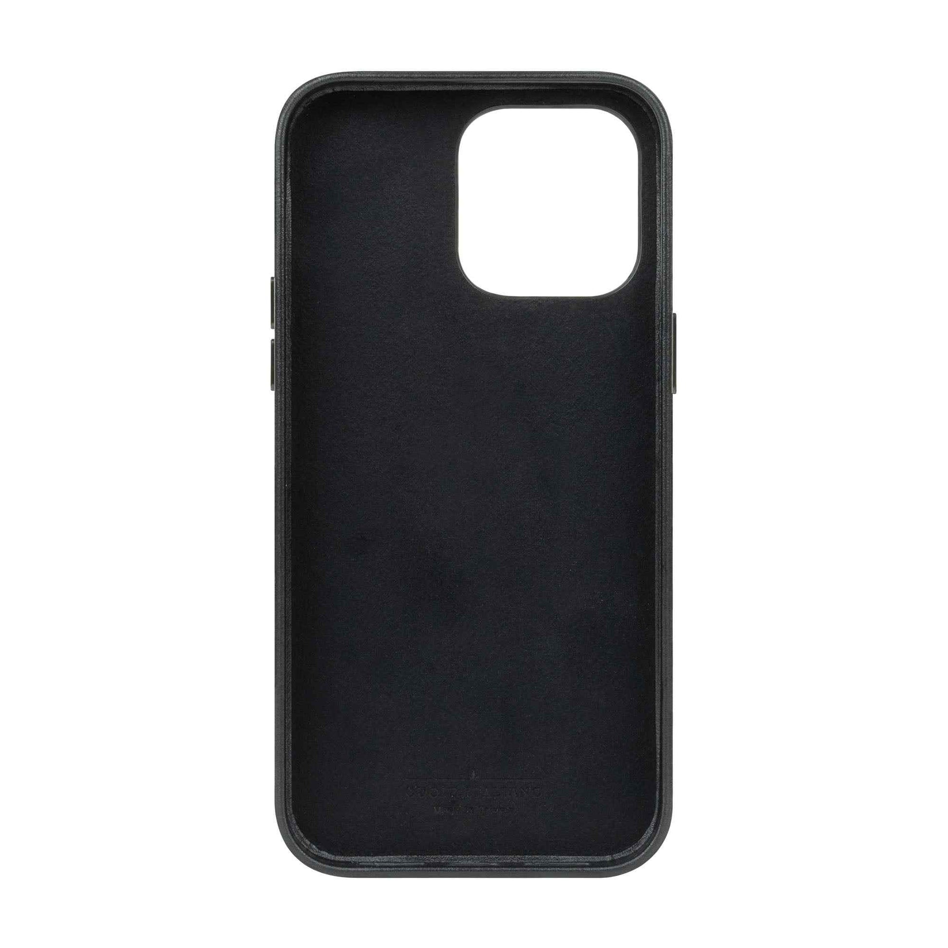 Alto Original for iPhone 14 Pro Max - Italian Full Grain Aniline Leather - Raven Black (Barcode: 728028515138 )