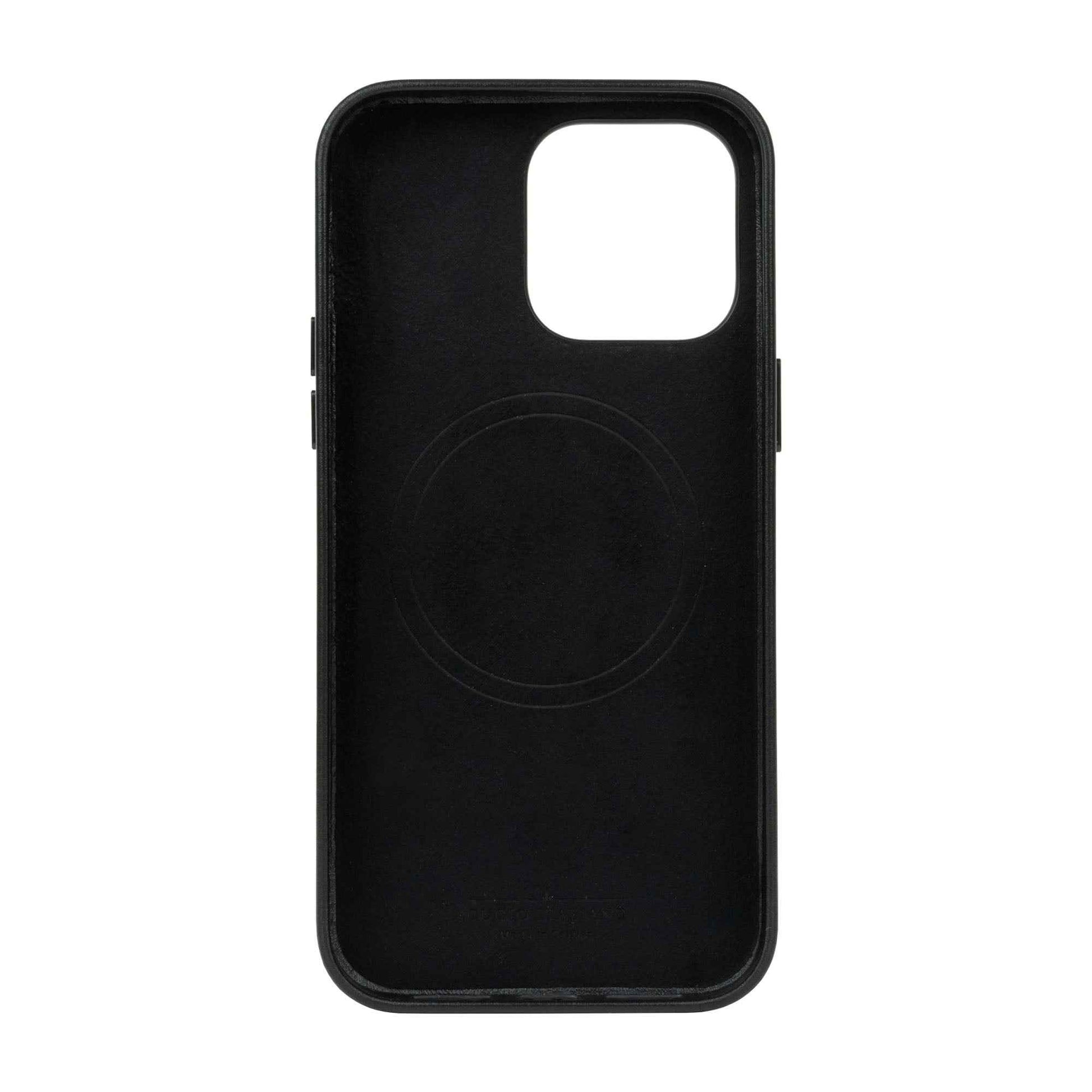 Alto Clop for iPhone 14 Pro Max - Magsafe Compatible - Italian Full Grain Aniline Leather - Raven Black (Barcode: 728028514926 )