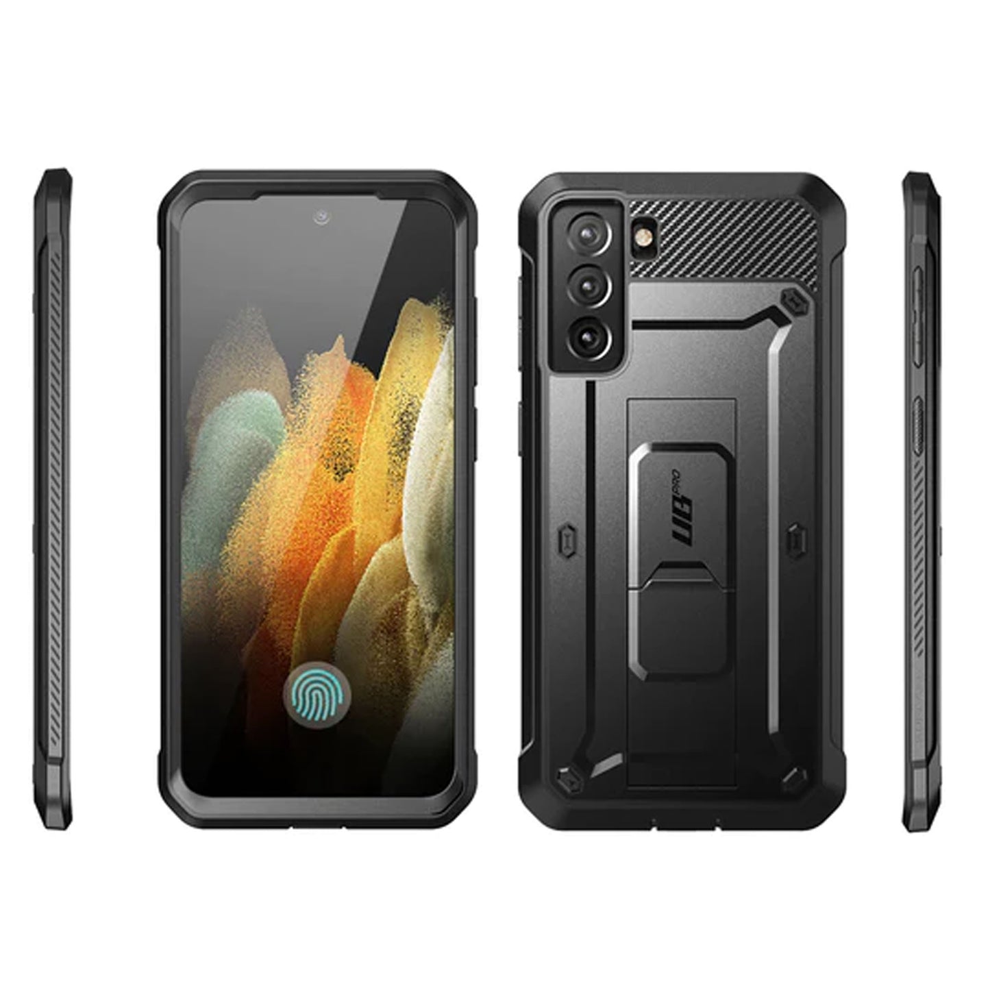 Supcase Unicorn Beetle Pro Rugged Case for Samsung Galaxy S21 FE with Built-in Screen Protector - Black (Barcode: 843439113374 )