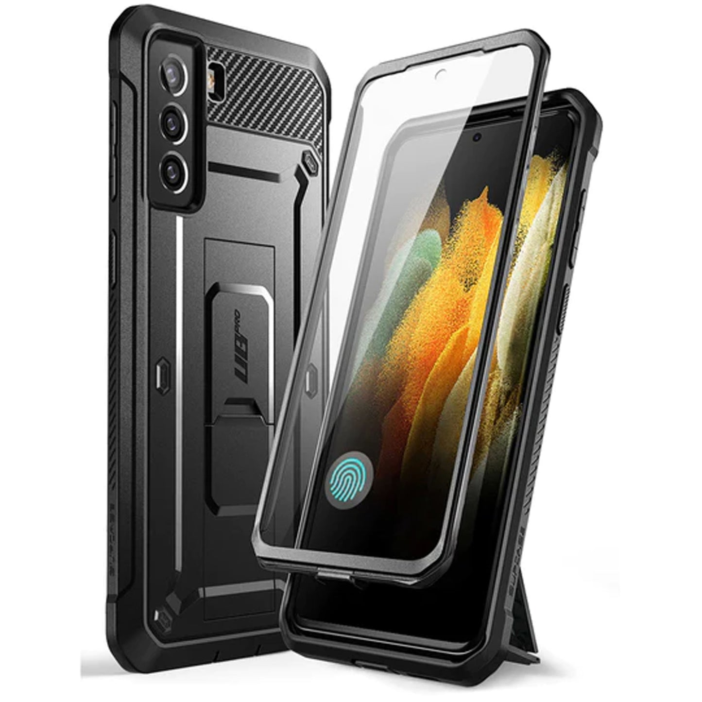 Supcase Unicorn Beetle Pro Rugged Case for Samsung Galaxy S21 FE with Built-in Screen Protector - Black (Barcode: 843439113374 )