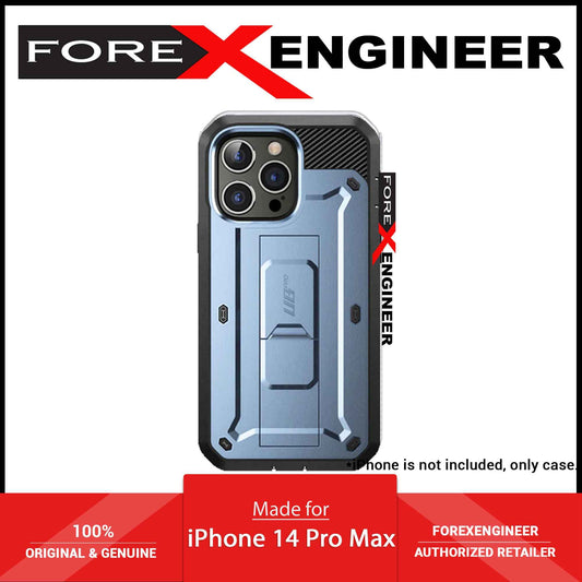 Supcase Unicorn Beetle UB PRO for iPhone 14 Pro Max - Rugged Case with Built-In Screen Protector - Metallic Blue