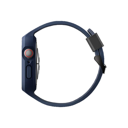 Uniq Monos 2 in 1 ( Strap + Case ) for Apple Watch ( 45mm - 44mm ) Series 8 - SE2 - 7 - 6 - SE - 5 - 4 - Marine Blue - Forexengineer -Malaysia- 8886463680858