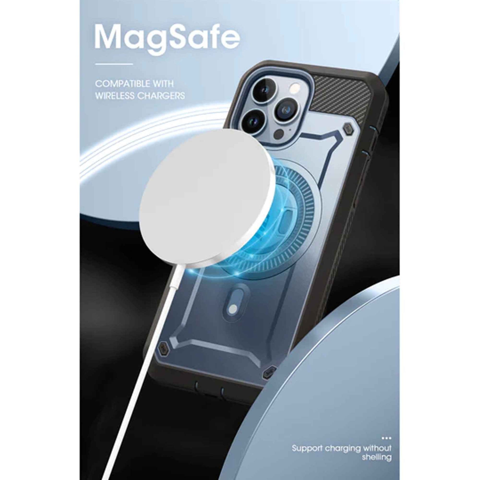 [ONLINE EXCLUSIVE] Supcase UB Unicorn Beetle PRO MAG for iPhone 13 Pro Max - MagSafe Rugged Case with Built-in Screen protector - Blue (Barcode: 843439117631 )