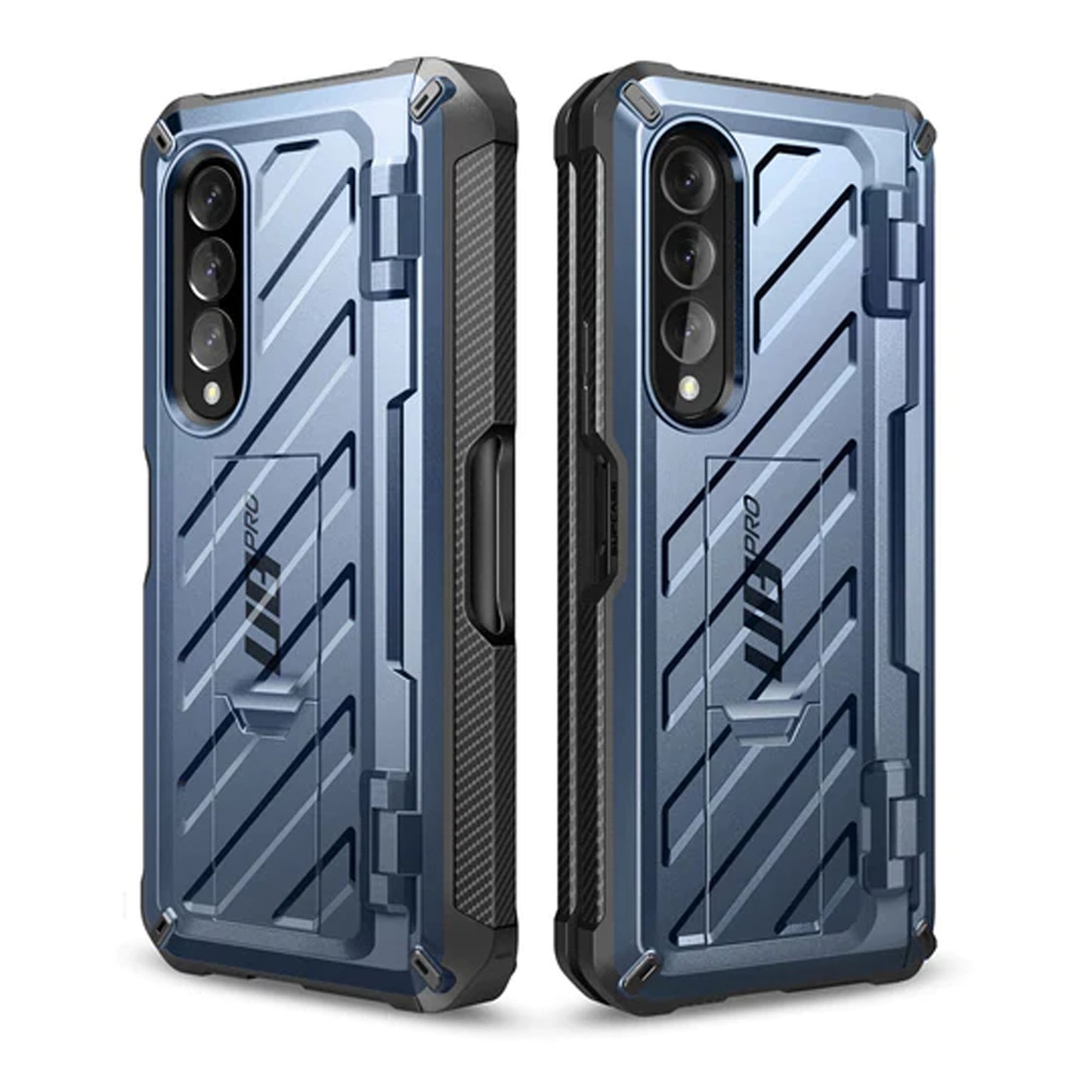 Supcase Unicorn Beetle Pro Rugged Case for Samsung Galaxy Z Fold 4 with Built-in Screen Protector - Metallic Blue