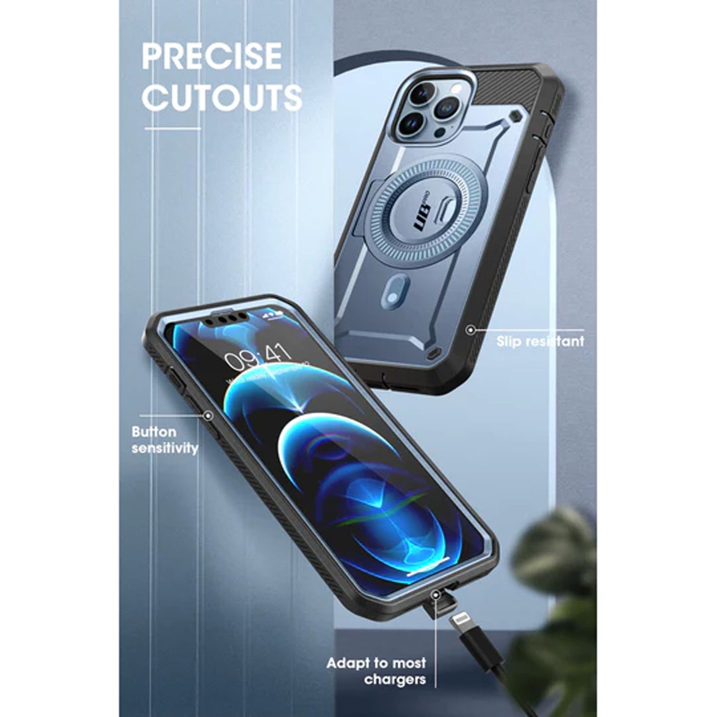 [ONLINE EXCLUSIVE] Supcase UB Unicorn Beetle PRO MAG for iPhone 13 Pro Max - MagSafe Rugged Case with Built-in Screen protector - Blue (Barcode: 843439117631 )