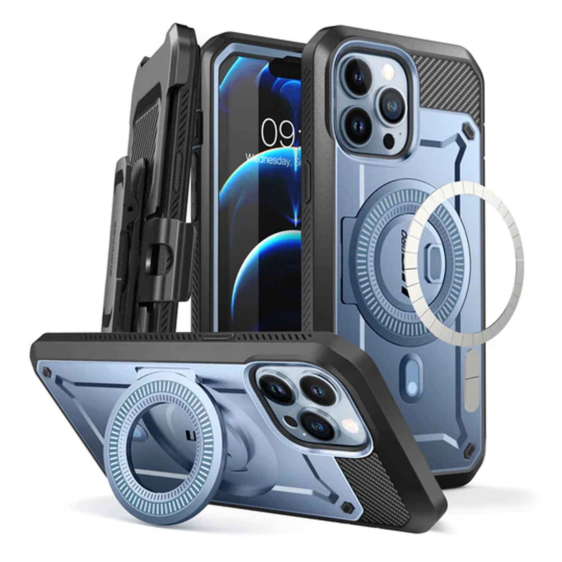 [ONLINE EXCLUSIVE] Supcase UB Unicorn Beetle PRO MAG for iPhone 13 Pro Max - MagSafe Rugged Case with Built-in Screen protector - Blue (Barcode: 843439117631 )