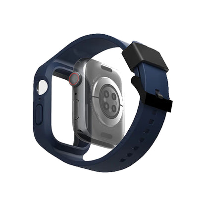 Uniq Monos 2 in 1 ( Strap + Case ) for Apple Watch ( 45mm - 44mm ) Series 8 - SE2 - 7 - 6 - SE - 5 - 4 - Marine Blue - Forexengineer -Malaysia- 8886463680858