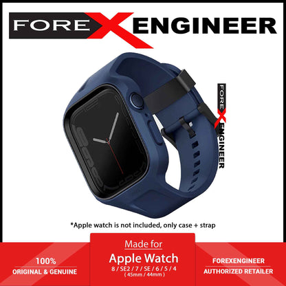 Uniq Monos 2 in 1 ( Strap + Case ) for Apple Watch ( 45mm - 44mm ) Series 8 - SE2 - 7 - 6 - SE - 5 - 4 - Marine Blue