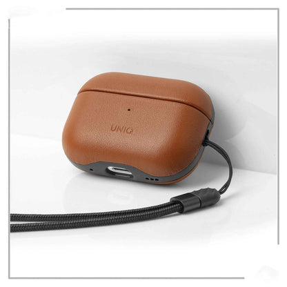 UNIQ Terra Case for AirPods Pro 2 ( 2nd Gen ) Full-grain Quality - Toffee Brown (Barcode: 8886463683835 )