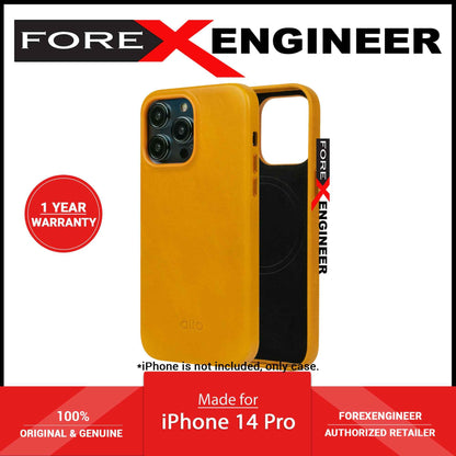 Alto Clop for iPhone 14 Pro - Magsafe Compatible - Italian Full Grain Aniline Leather - Caramel Brown (Barcode: 728028514711 )