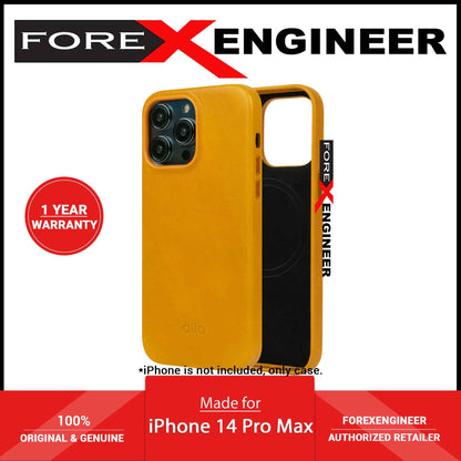 Alto Clop for iPhone 14 Pro Max - Magsafe Compatible - Italian Full Grain Aniline Leather - Caramel Brown (Barcode: 728028514896 )