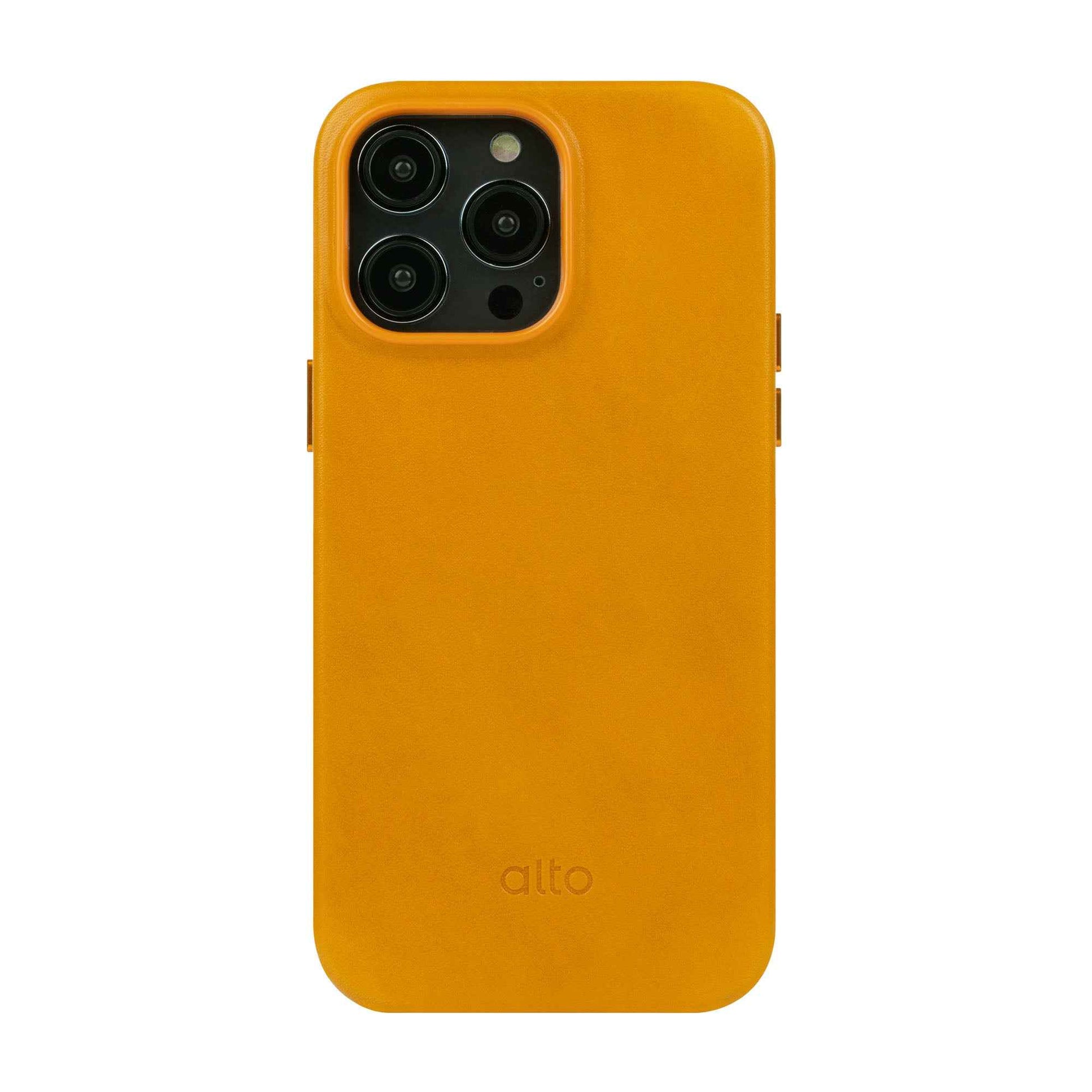 Alto Original for iPhone 14 Pro - Italian Full Grain Aniline Leather - Caramel Brown (Barcode: 728028514667 )