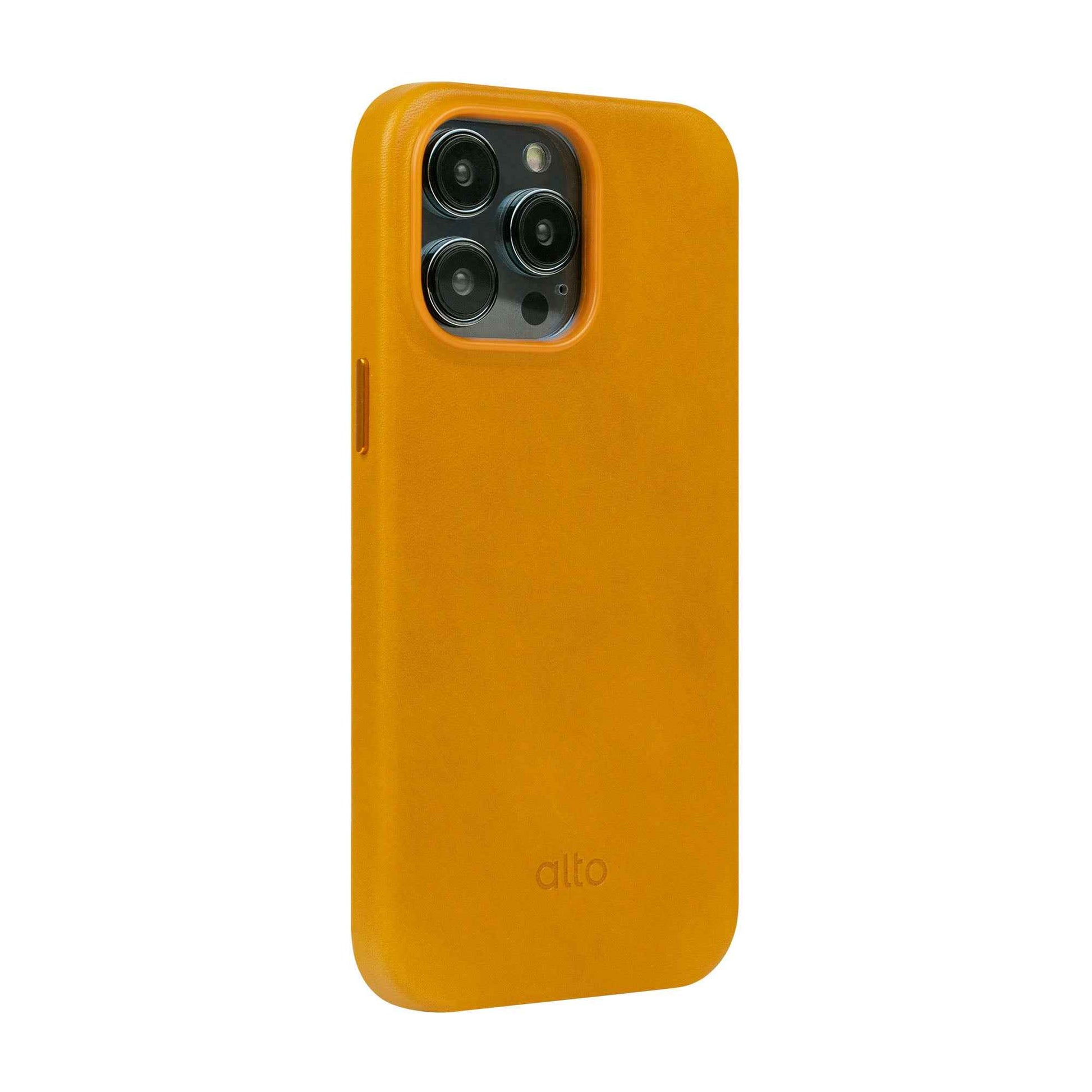 Alto Original for iPhone 14 Pro - Italian Full Grain Aniline Leather - Caramel Brown (Barcode: 728028514667 )
