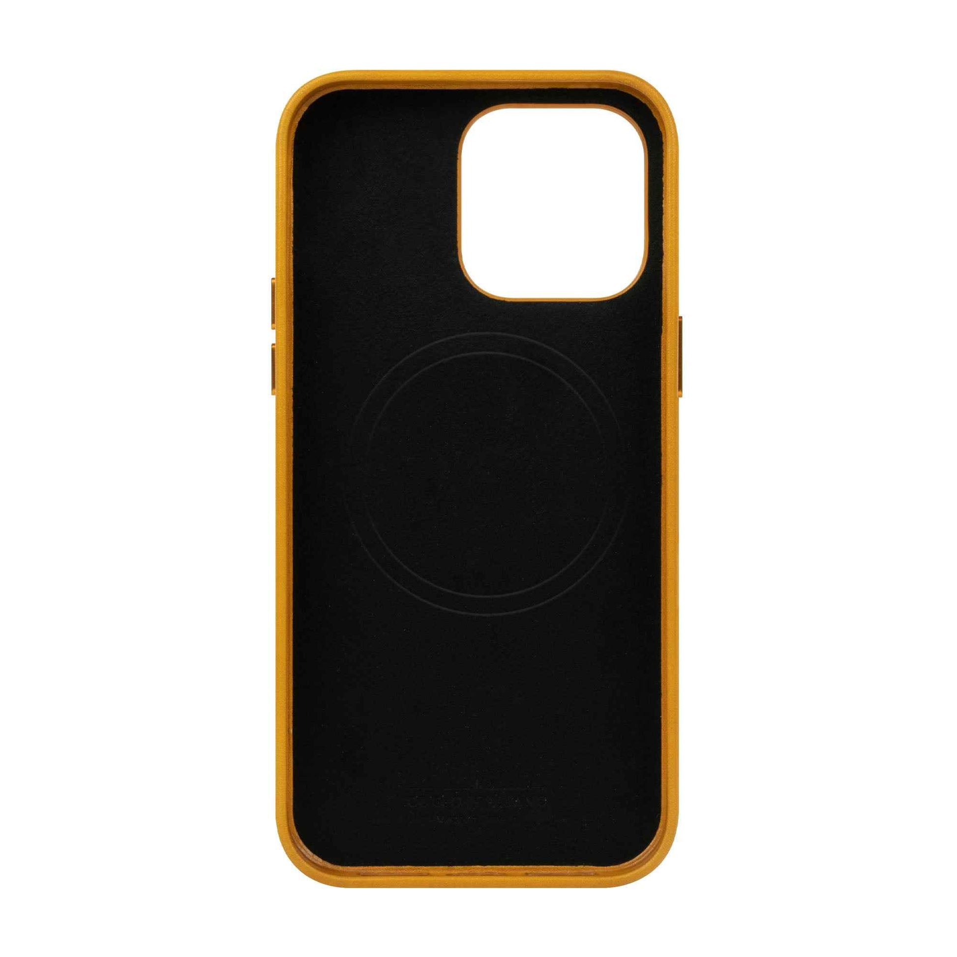 Alto Clop for iPhone 14 Pro Max - Magsafe Compatible - Italian Full Grain Aniline Leather - Caramel Brown (Barcode: 728028514896 )