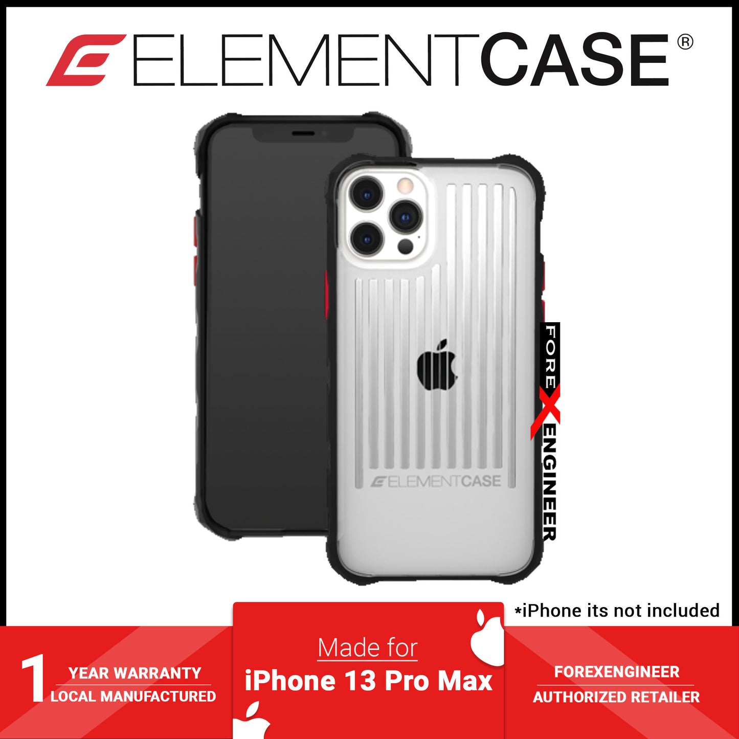 Element Case Special Ops for iPhone 13 Pro Max 6.7" 5G - Clear - Black (Barcode: 810046111963 )