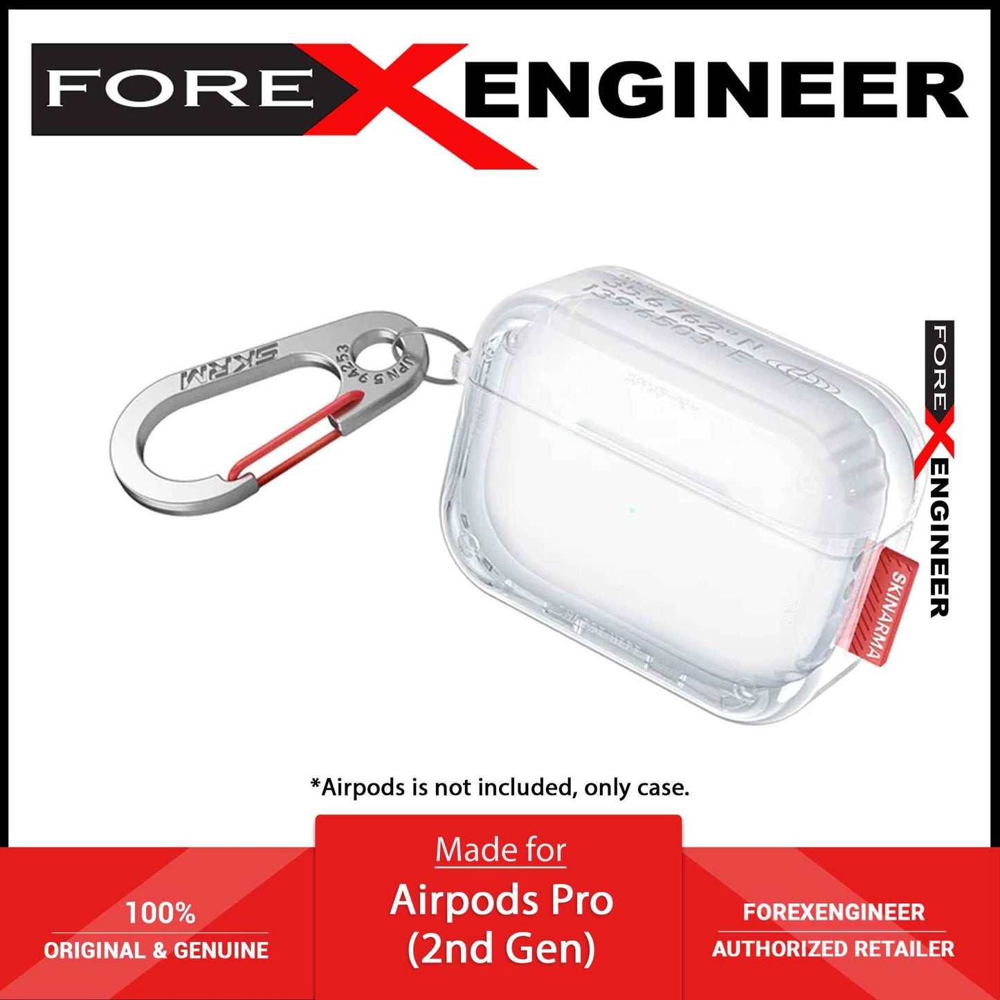 Skinarma Saido Case for Airpods Pro 2 ( 2nd Gen ) - Clear (Barcode : 8886461243215 )