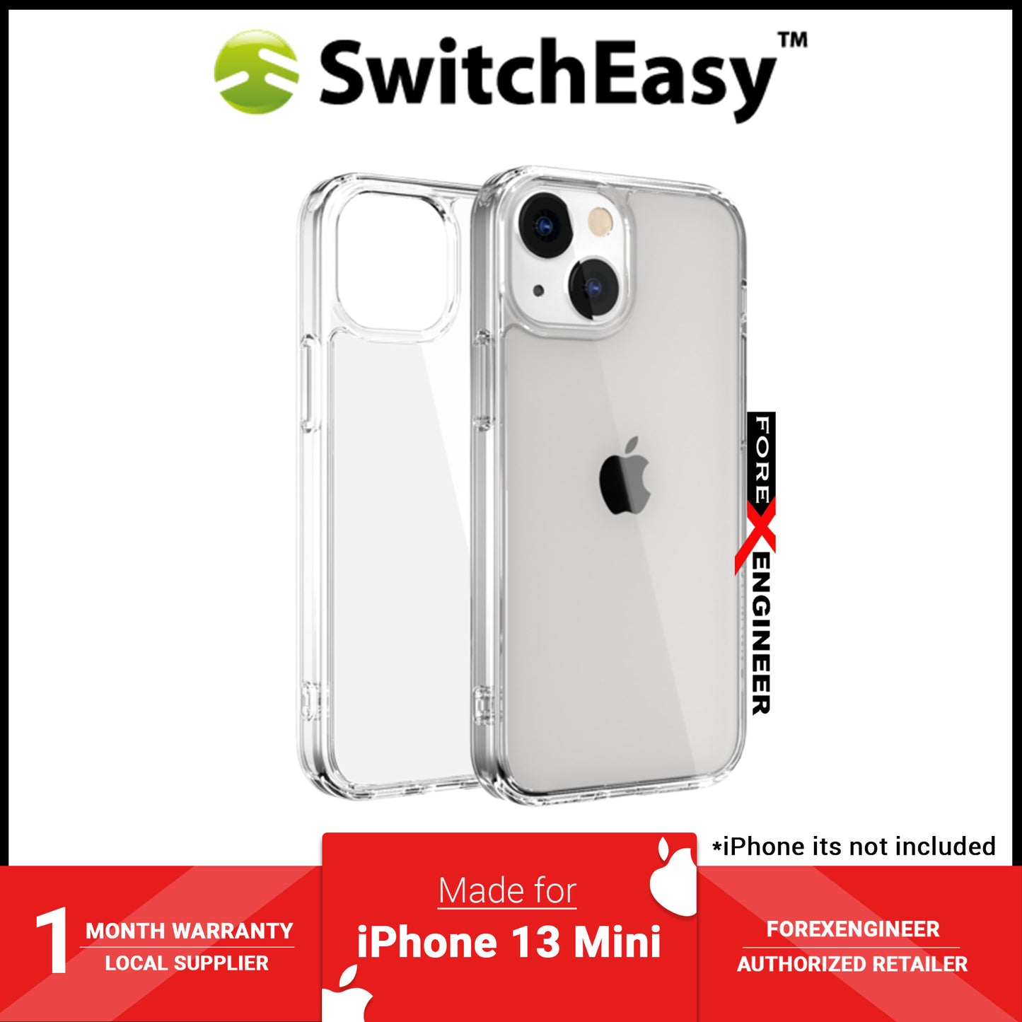 SwitchEasy Crush for iPhone 13 Mini 5.4" 5G - AirBarrier Shockproof - Clear (Barcode: 4895241101564 )