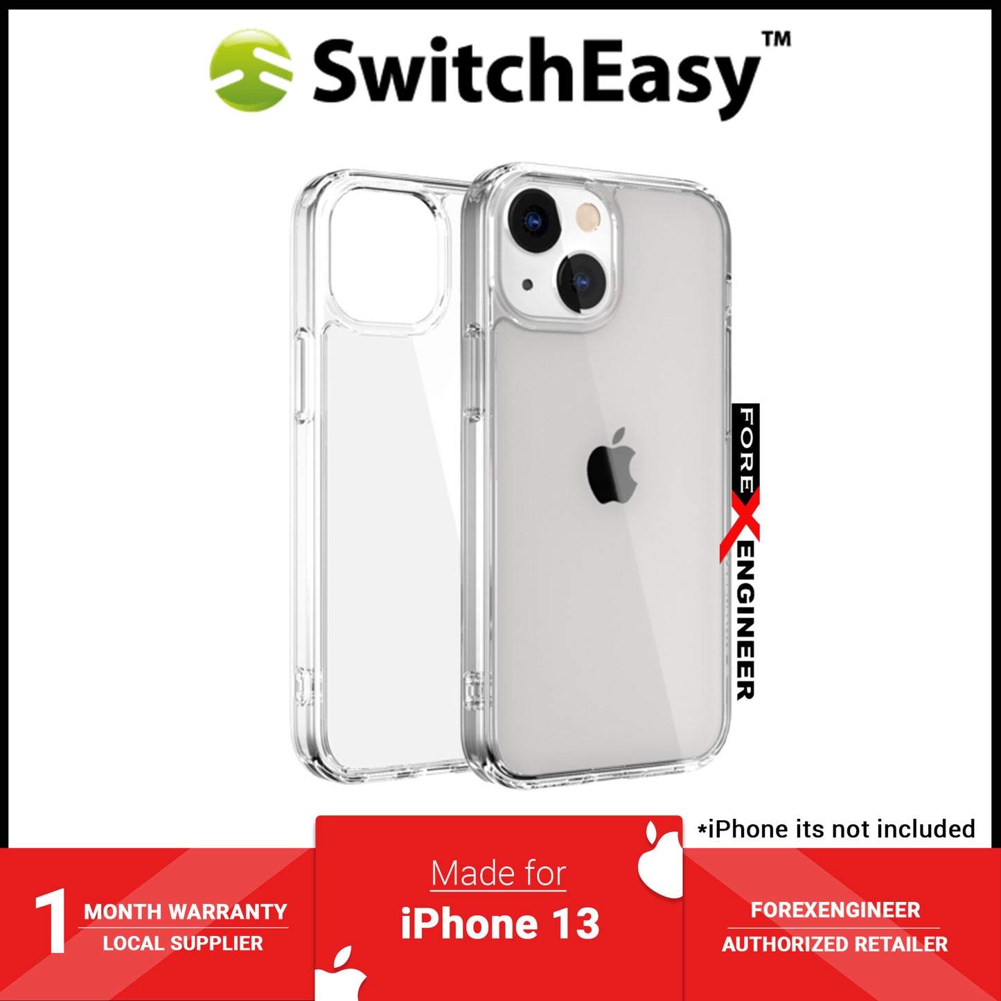 SwitchEasy Crush for iPhone 13 6.1" 5G - AirBarrier Shockproof - Clear (Barcode: 4895241101571 )