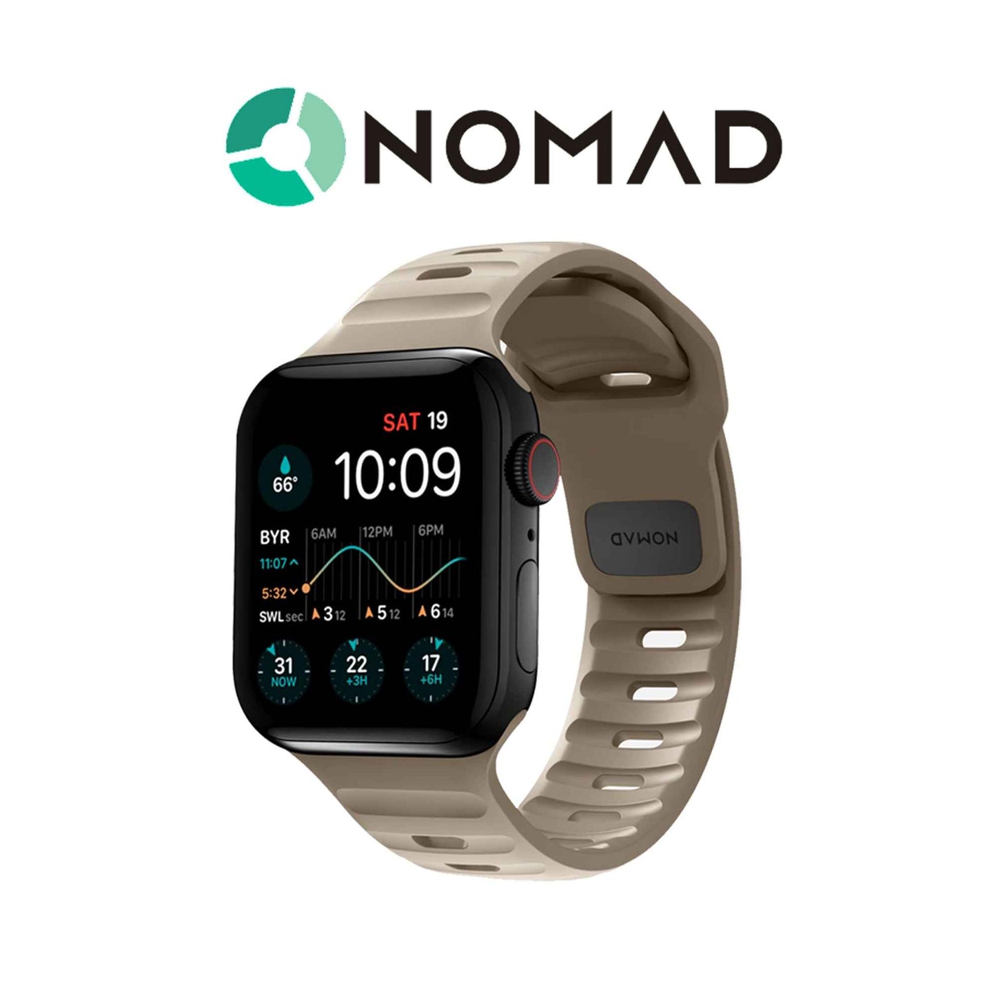 Nomad Sport Strap for Apple Watch Series 7 - 6 - SE - 5 - 4 - 3 - 2 - 1 ( 45mm - 44mm - 42mm ) V2 - Dune (Barcode: 856500011349 )