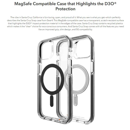 Gear4 Santa Cruz Snap for iPhone 13 6.1" 5G - MagSafe Compatible - Black (Barcode: 840056146587 )
