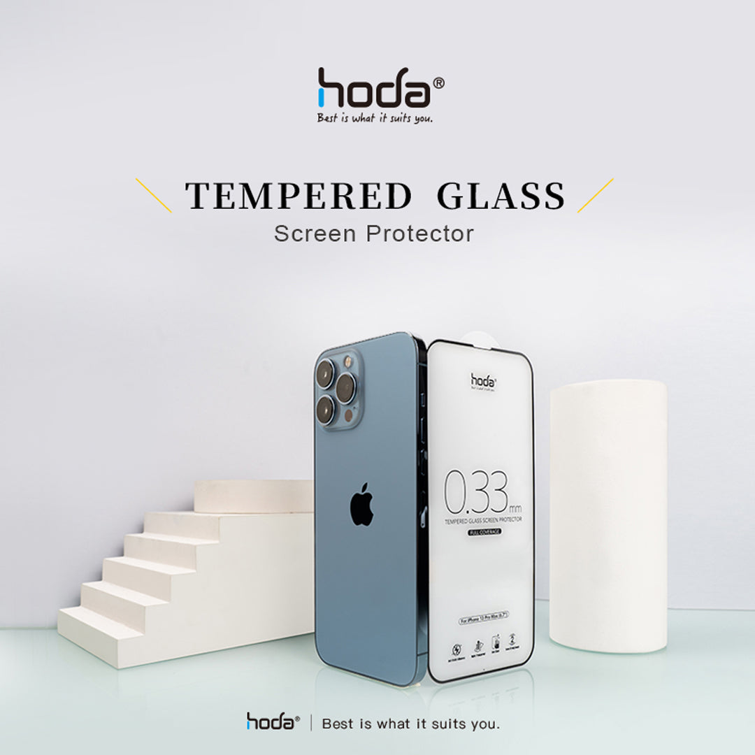 Hoda Tempered Glass for iPhone 13 - 13 Pro 6.1" 5G ( 2.5D 0.33mm Full Coverage ) - with Helper - Matte (Barcode: 4711103541982 )