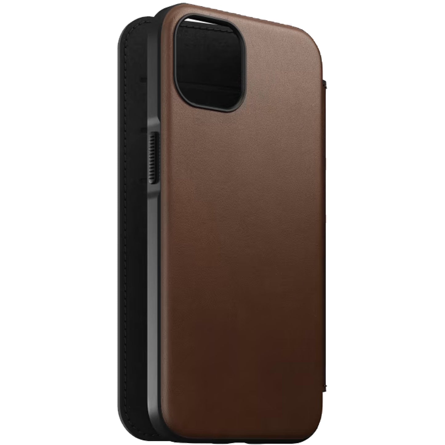 Nomad Modern Leather Folio Rugged Case for iPhone 13 6.1" 5G - MagSafe Compatible - Rustic Brown (Barcode: 856500010731 )