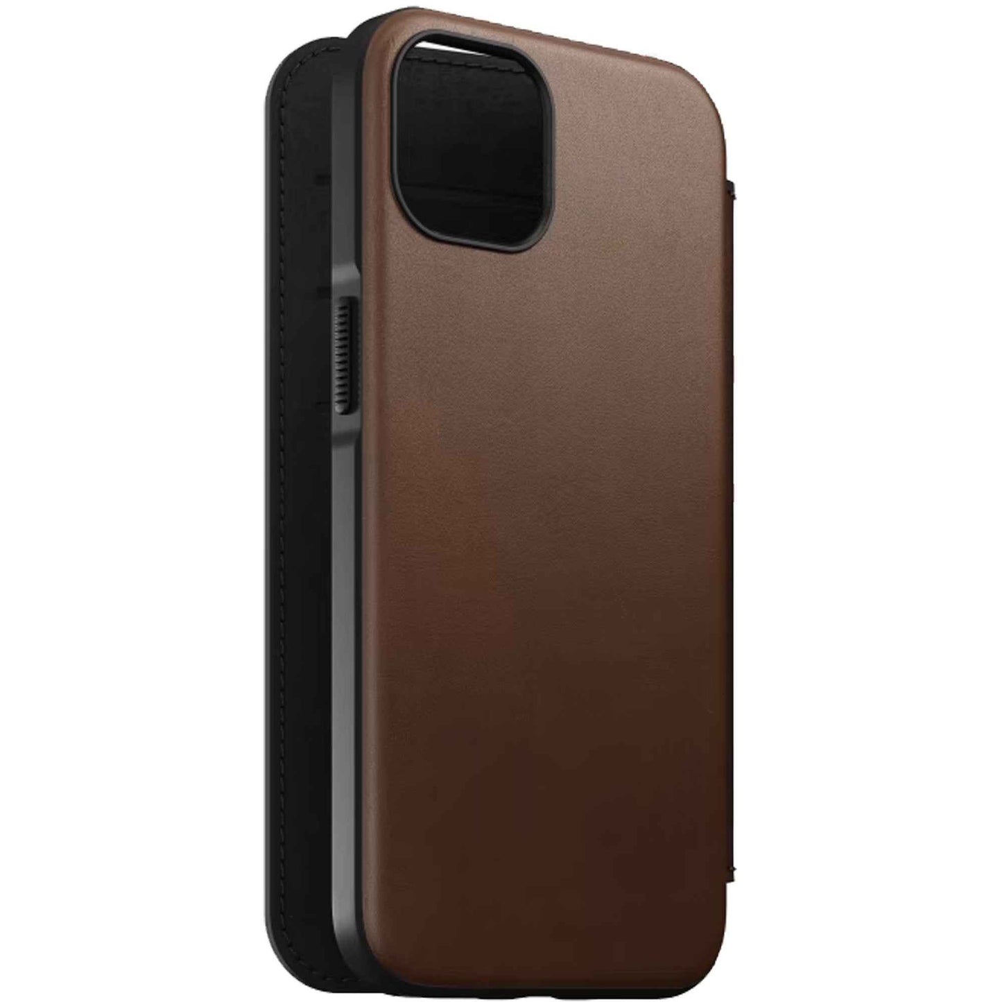 Nomad Modern Leather Folio Rugged Case for iPhone 13 Pro Max 6.7" 5G - MagSafe Compatible - Rustic Brown (Barcode: 856500010755 )