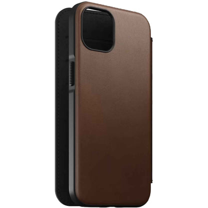 Nomad Modern Leather Folio Rugged Case for iPhone 13 Pro Max 6.7" 5G - MagSafe Compatible - Rustic Brown (Barcode: 856500010755 )