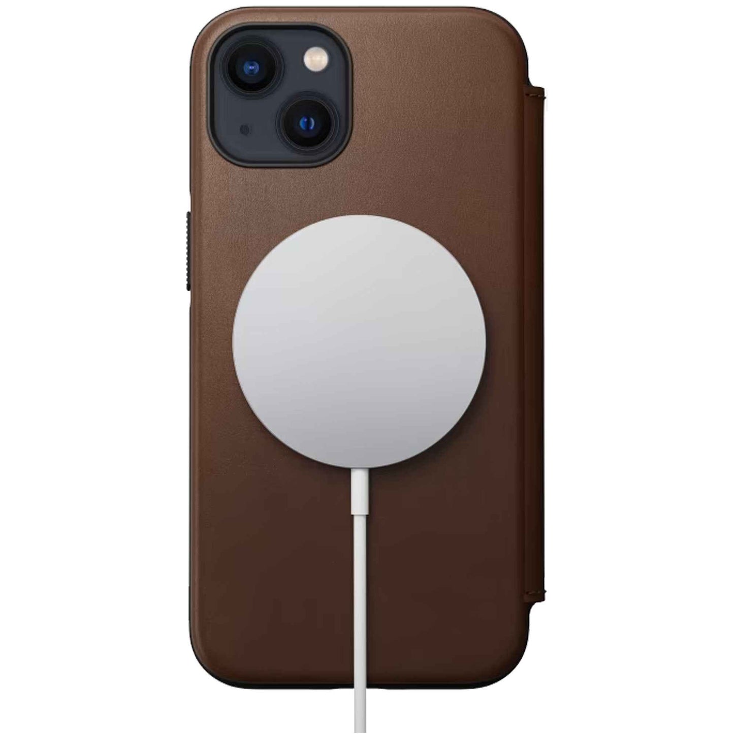Nomad Modern Leather Folio Rugged Case for iPhone 13 Pro Max 6.7" 5G - MagSafe Compatible - Rustic Brown (Barcode: 856500010755 )