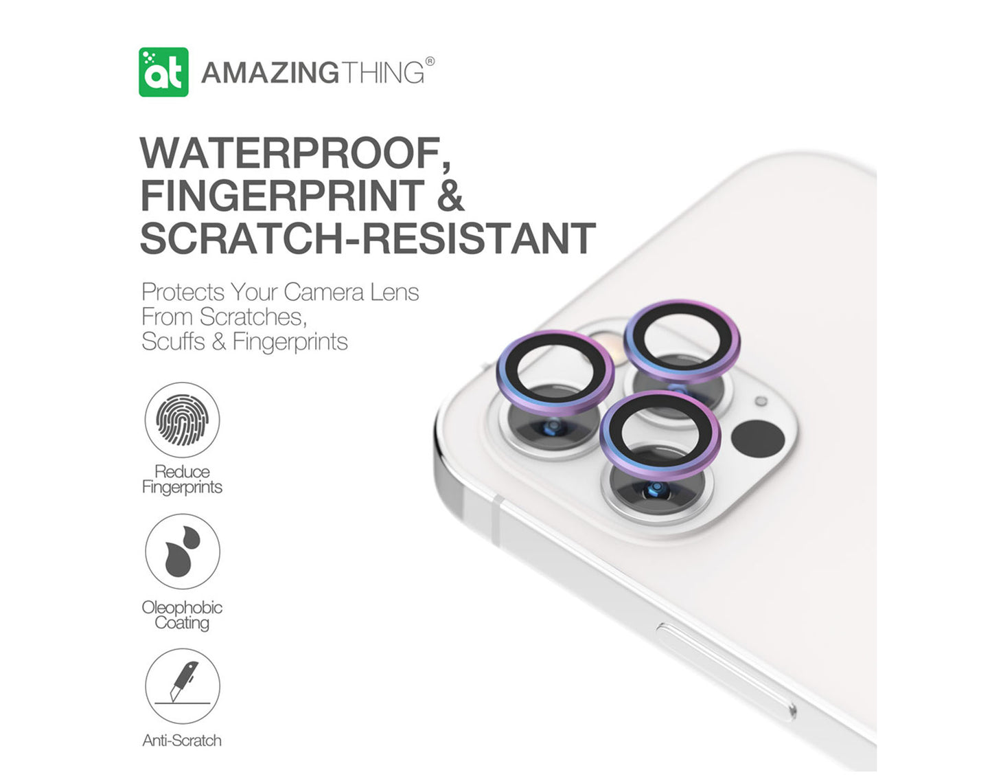 AmazingThing SUPREME AR 3D Lens Protector for iPhone 12 Pro - 3 pcs - Grey (Barcode: 4892878062916 )