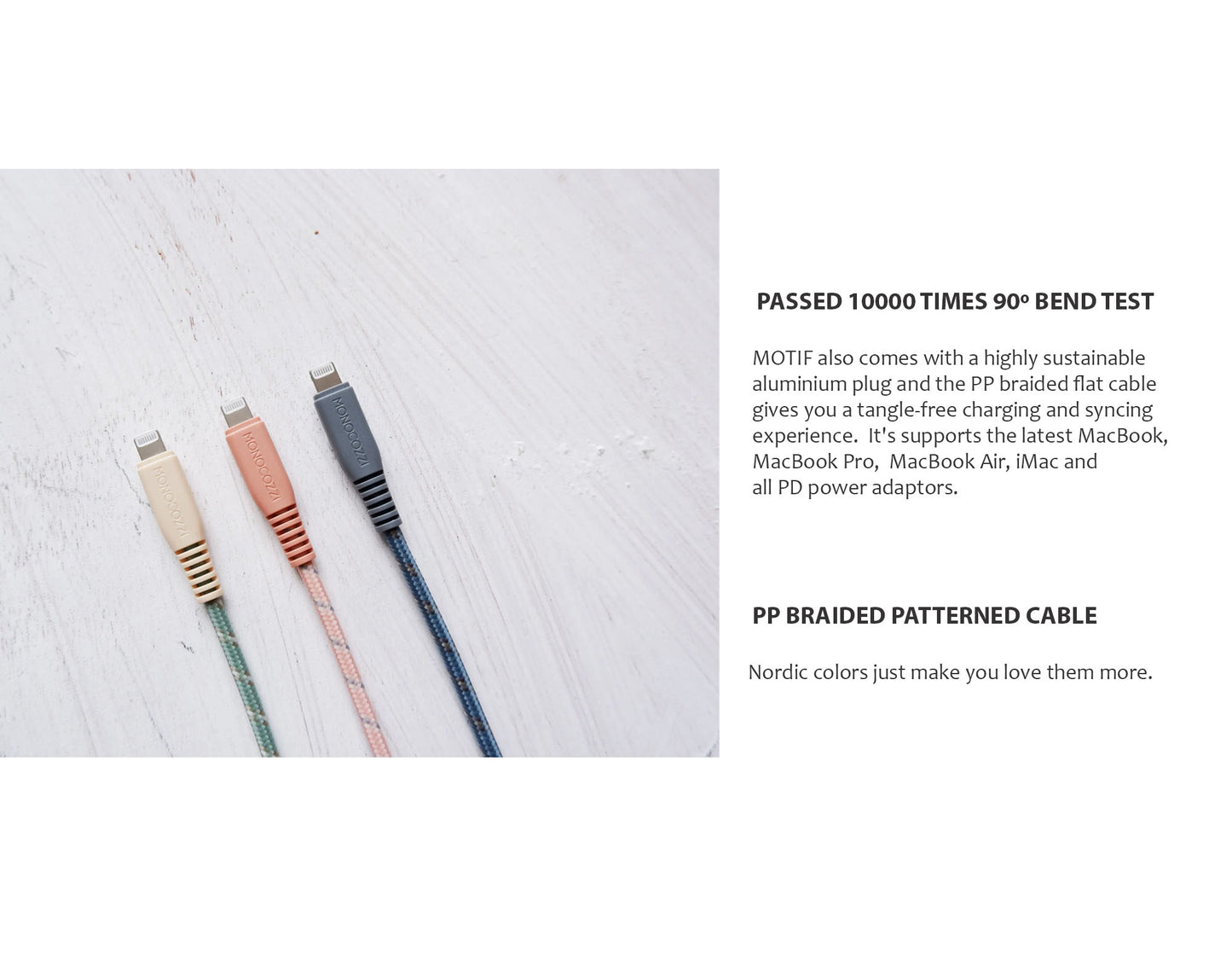 Monocozzi Motif Braided USB-C to Lightning Cable ( 25cm ) - Green (Barcode: 4895199105379 )