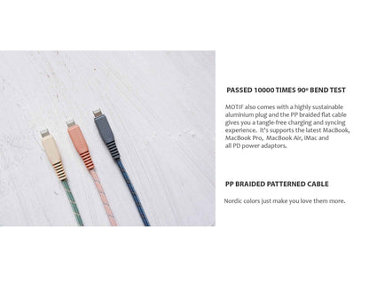 Monocozzi Motif Braided USB-C to Lightning Cable ( 25cm ) - Green (Barcode: 4895199105379 )