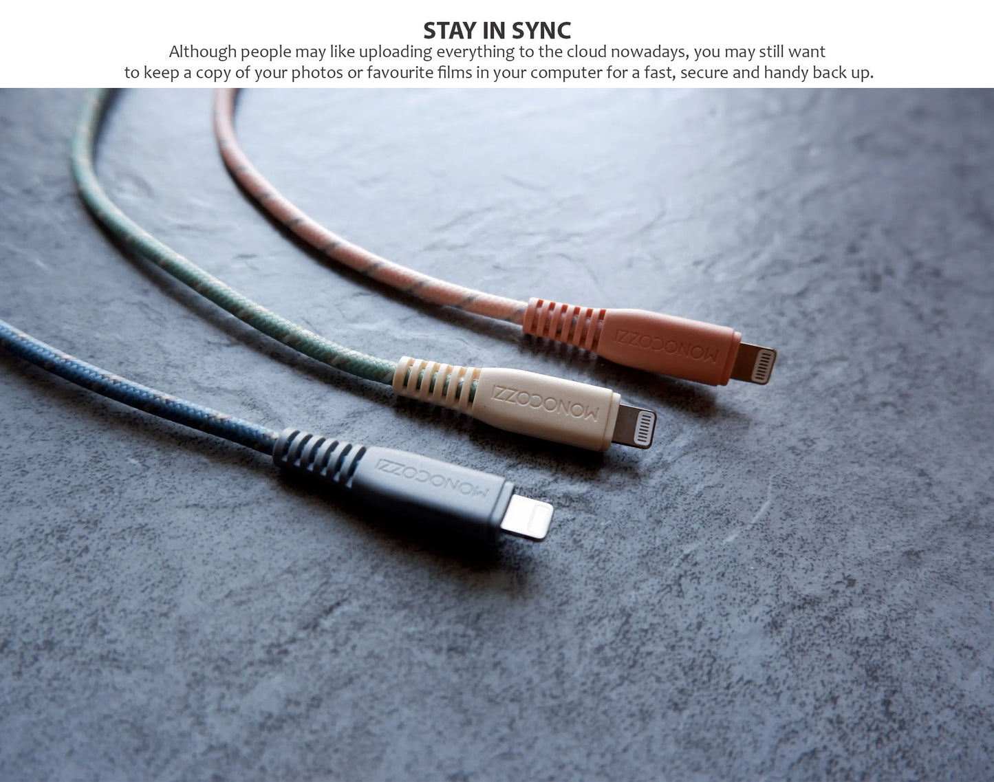 Monocozzi Motif Braided USB-C to Lightning Cable ( 25cm ) - Green (Barcode: 4895199105379 )