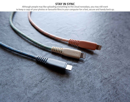 Monocozzi Motif Braided USB-C to Lightning Cable ( 25cm ) - Green (Barcode: 4895199105379 )
