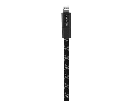 Monocozzi Motif Braided Lightning Cable Flat ( 100cm ) - Black (Barcode: 4895199102040 ) - Forexengineer-malaysia