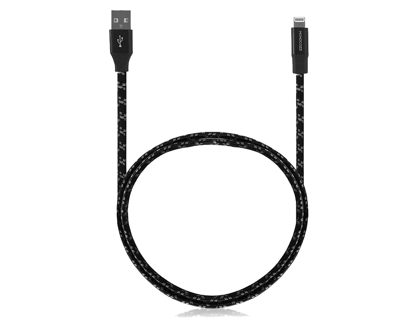 Monocozzi Motif Braided Lightning Cable Flat ( 100cm ) - Black (Barcode: 4895199102040 )