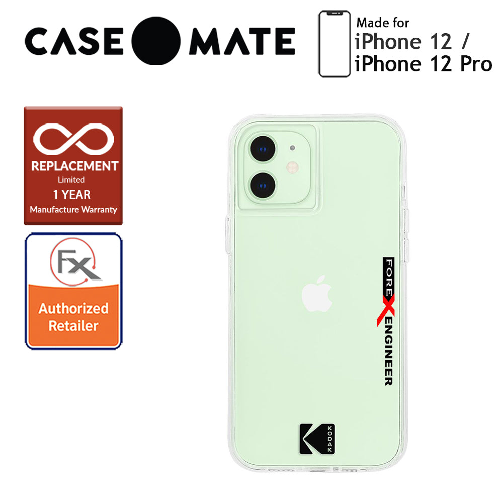 Case Mate KODAK with MicroPel for iPhone 12 - 12 Pro 5G 6.1" - Clear Case with Logo (Barcode : 840171700404)